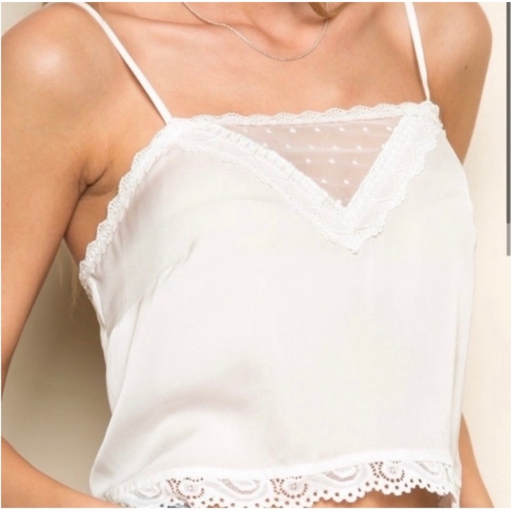 NWOT Vintage Brandy Melville Cream Lace Cami Top